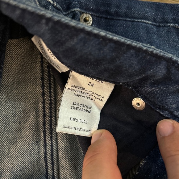 SASS & BIDE THE COLOUR CRAFT HIGH RISE FLARE DENIM SIZE 24 - Picture 3 of 6